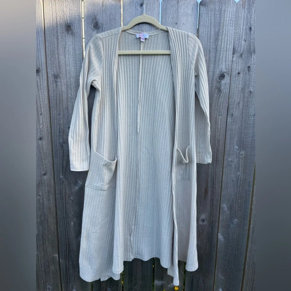 Cream Ribbed Duster - Picture 3 of 5